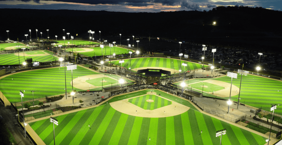 Modern baseball facility